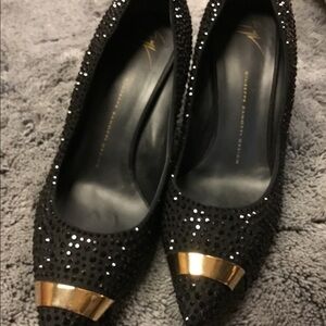 Giuseppe Zanotti black crystal pumps